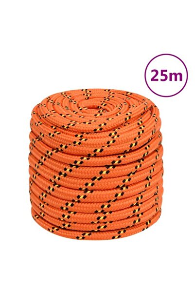 vidaxl Frânghie pentru barcă, Portocalie, 16 mm, 25 m, Polipropilenă