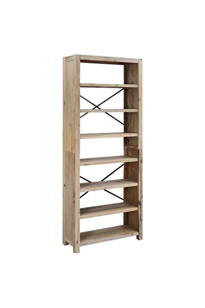 vidaxl Bibliotecă cu 7 rafturi, 80x30x200 cm, lemn masiv de acacia