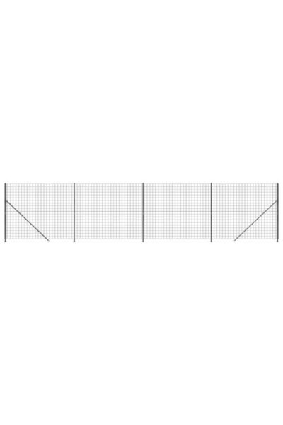 vidaxl Gard din plasă de sârmă cu bordură, antracit, 1,4 x 10 m
