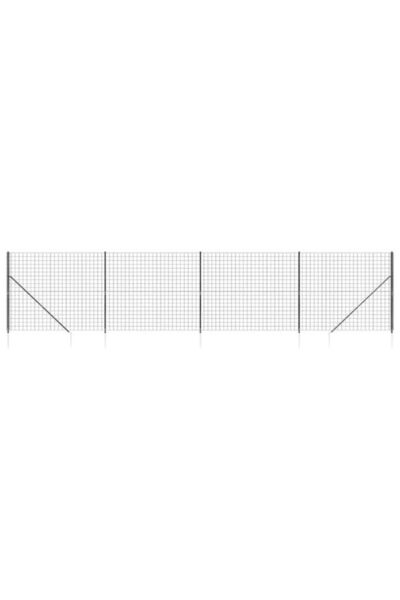 vidaxl Gard din plasă de sârmă cu țăruși de fixare, antracit, 1,6 x 10 m