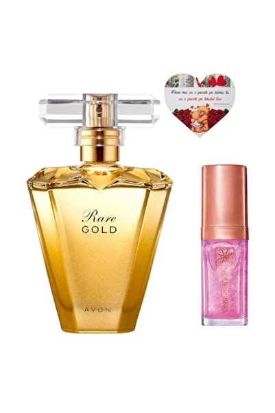 AVON Set Auriu Rar 50 ml + Luciu de buze cu petale sclipitoare + Inimă Magnetică
