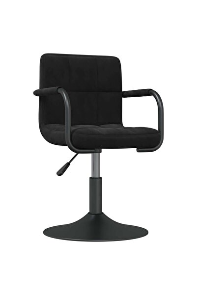 vidaxl Scaun de bucătărie, negru, catifea