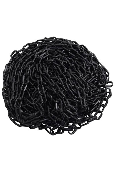 vidaxl Lanț de avertizare, Negru, 100 m, Ø8 mm, Plastic