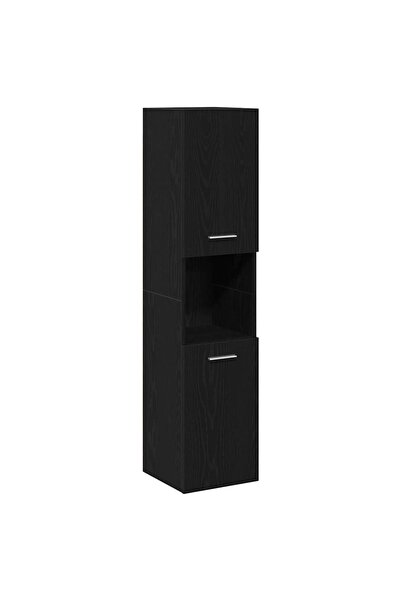 vidaxl Dulap de Baie Stejar Negru 30 x 30 x 130 cm Lemn compozit