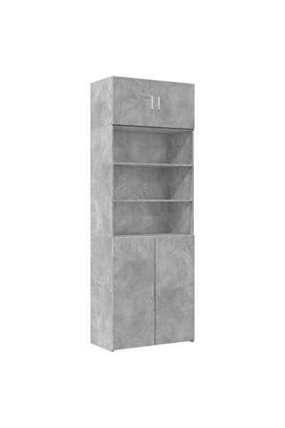 vidaxl Dulap de depozitare, gri beton, 80 x 42.5 x 225 cm, lemn prelucrat
