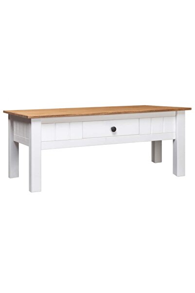 vidaxl Măsuță de cafea alb 100x60x45 cm lemn masiv de pin gama Panama
