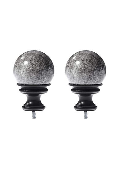 Amazon basics Set 2 capete galerie cu design bile de marmura, negru,