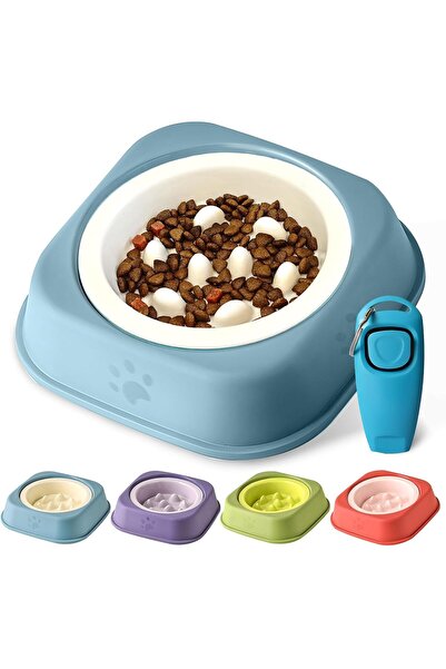 Arabest Slow Feeder Dog & Cat Bowl,Ceramic Puppy Feeding Bowl,Whiskers Protec...