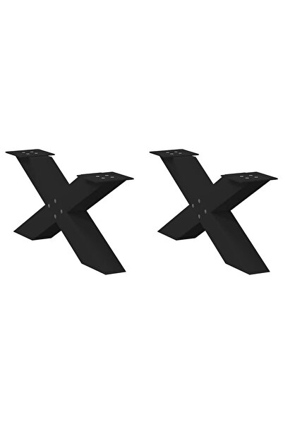 vidaxl Picioare pentru măsuță de cafea în formă de X, 2 buc., negru, 70x(30-3...