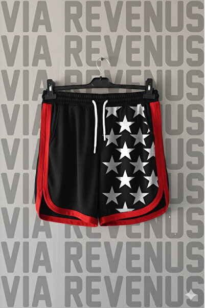Vordevia Star Printed Unisex Retro Varsity Sports Training Shorts