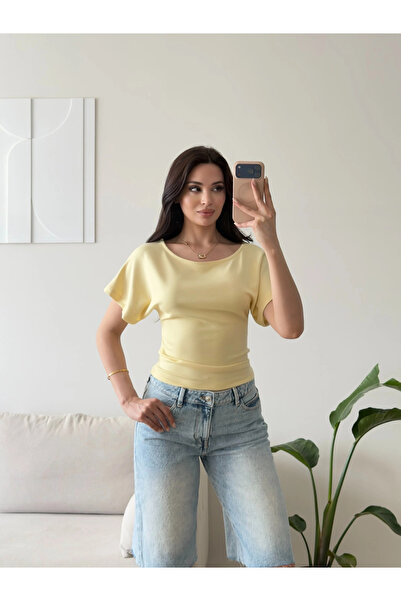 Zoom Butik OYS Yarasa Kol Bluz - SARI