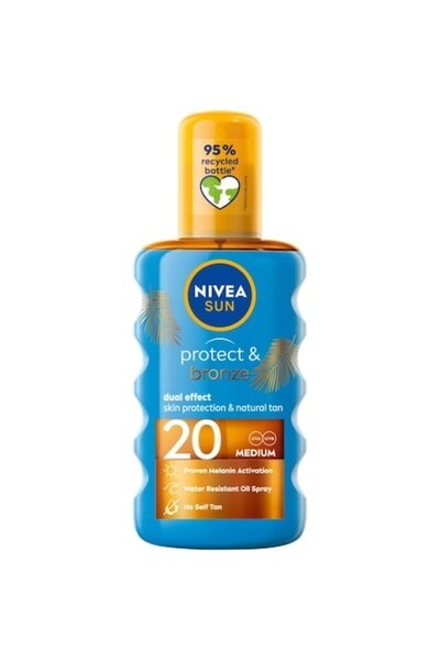 NIVEA Ulei de plajă Sun Protect & Bronze, Nivea, 20 SPF, 200 ml