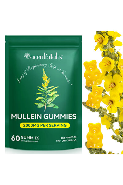 ACENTIALLABS Mullein Gummies, Suport Respirator, 60 buc, Vegan
