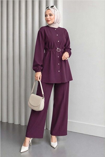 Modamihram Lavin Oval Buckle Set Plum 19296