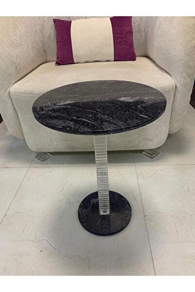 horoof home Luxury Acrylic & Marble Side Table – Modern End Table with Clear ...