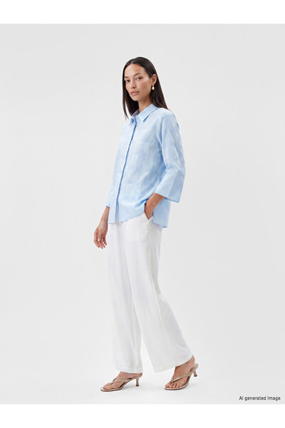 LC Waikiki Square Embroidered Women's Shirt