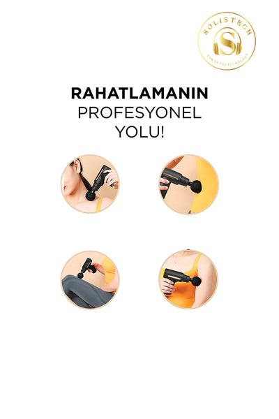 Solistech 6 Kademeli 4 Başlıklı Ayak Bacak Kol El Bel Sırt Boyun Masaj Aleti Profesyonel Compact Ergonomik