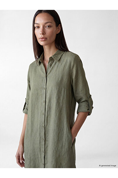 LC Waikiki Oversize 100% Linen Women's Shirt Tunic