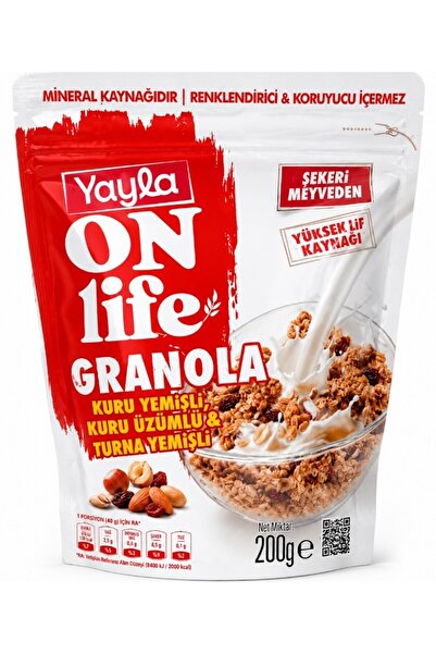 Yayla on life granola kuru yemişli kuru üzümlü turna yemişli