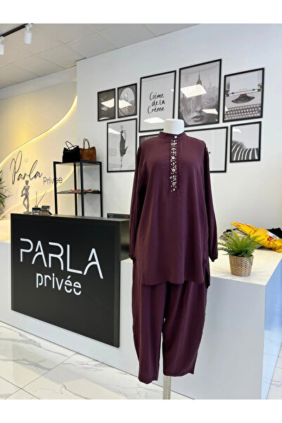 Puane Parla Deniz Kabuğu Pantolonlu Takım