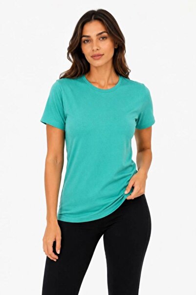 VELİZADE Women's Comfort Model Crew Neck Short Sleeve Soft Textured Combed Co...