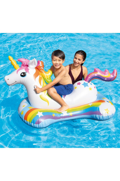 Genel Markalar Şişme Havuz Deniz Botu Oyuncak Unicorn Binici 163x86 Cm Kız Er...