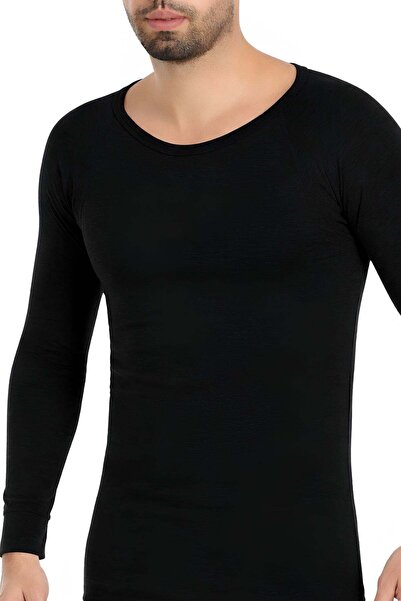 YILDIZ Men's Long Sleeve Thermal Underwear Black