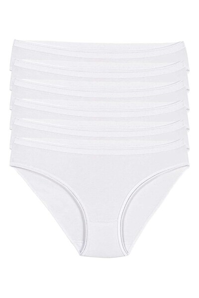 YILDIZ Lycra Non-Marking Bikini Women's Panties White 6-Pack