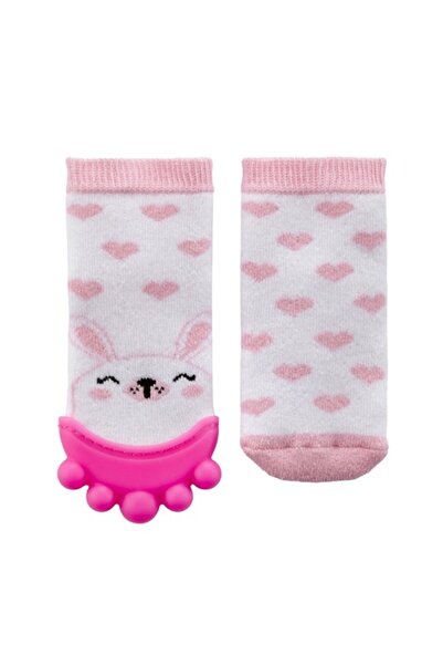 Babyjem Sosete cu accesoriu dentitie Teether Socks (Culoare: Roz)