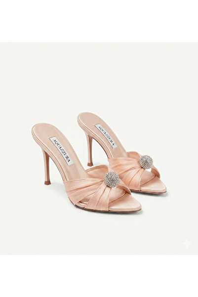 NEW Aquazzura Mystery mule 85 | chiffon satin and leather womens