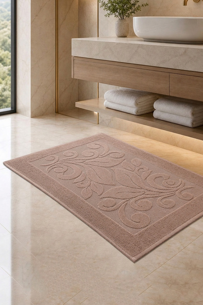 New Cotton Home Floral Premium 100% Cotton Jacquard Bath Foot Towel 50X70 cm ...