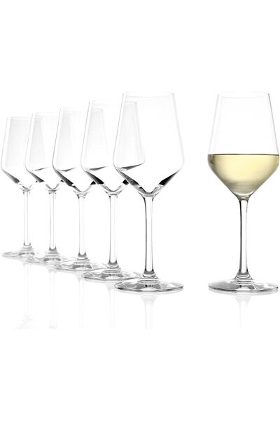 Stölzle Lausitz White Wine Glasses 365ml Set of 6, Elegant Crystal, Dishwashe...