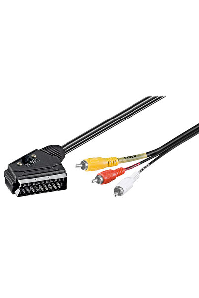 goobay καλώδιο SCART 21-pin σε 3x RCA 50364, 2m, μαύρο