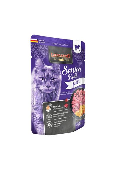 LEONARDO Senior Φακελάκι με Μοσχάρι 85gr