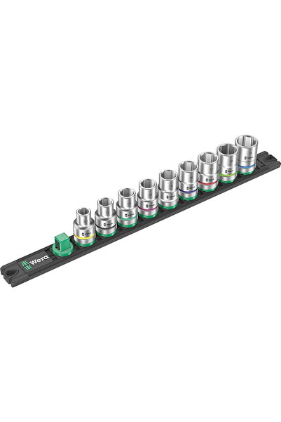 wera Set de chei tubulare magnetice C 4 Zyklop 1/2 (negru/verde, 9 piese)