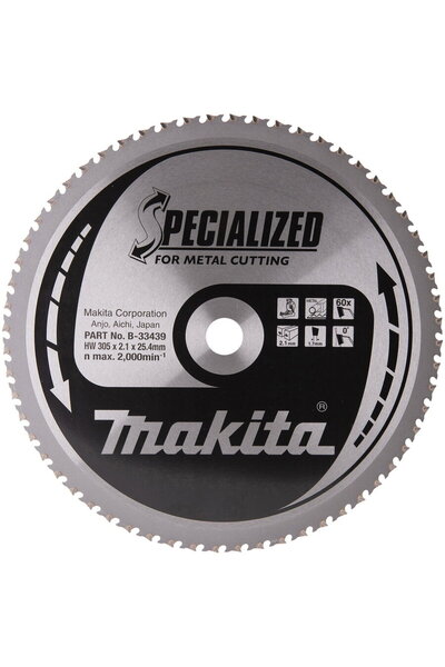 Makita B-33439 Panza ferastrau circular metal/otel, 305x25.4x2.1mm, 60T