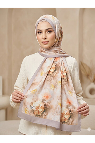 REMOMODA French Silk Shawl with Floral Pattern, High Quality, Soft and Supple.