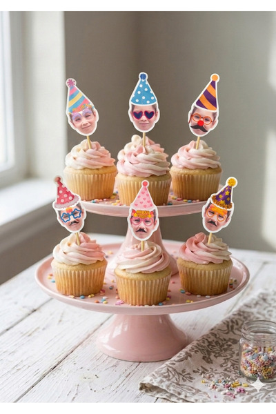gökçem 12 li Kişiye Özel Fotoğraflı Cupcake Süsü