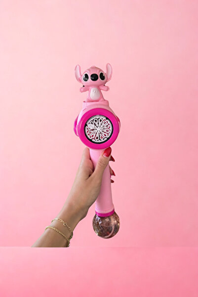 ZİVENTA Stitch Temalı Asa Işıklı Baloncuk Tabancası Otomatik Bubble Gun Balon...