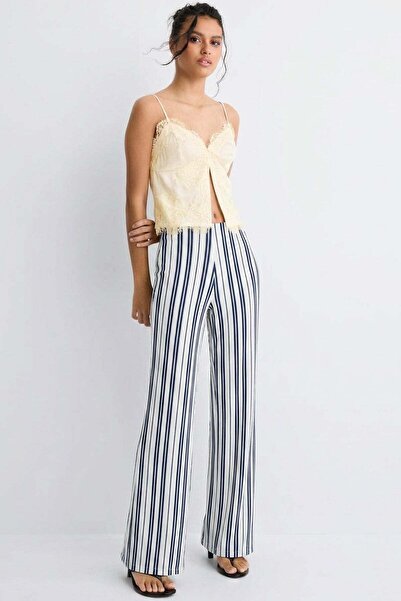 COTENCONCEPT Comfortable Fit High Waist Wide-Leg Viscose Mix Women's Trousers