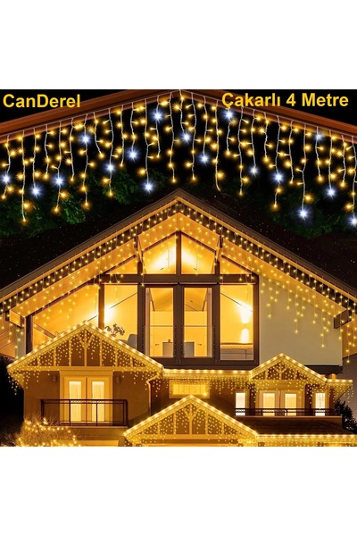 Canderel ÇAKARLI Fişli 8 Fonksiyonlu Perde Led Işık 4 Metre Genişlik 50x60x70...