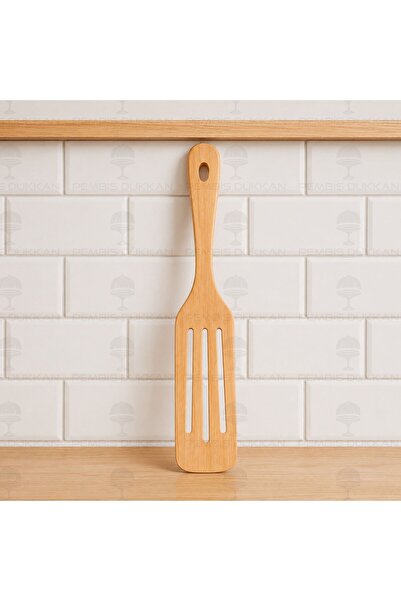 MİEN Bambu Delikli Uzun Spatula (7b157)