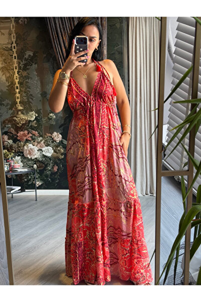 Mazelf Baby&Kids Wear Ruby Breeze Backless Maxi Silk Dress