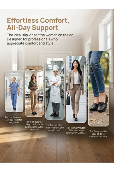 Dhiaa Walk Women's Work Shoes - Long-time Standing Support, Anti-Slip Pattern...