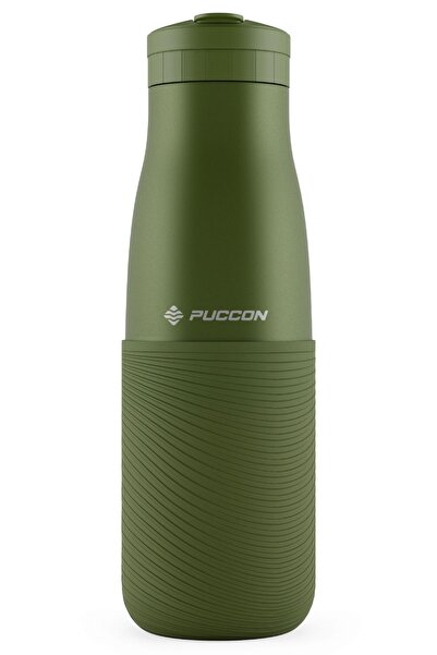 Puccon Haki 500 ml Paslanmaz Çelik Termos - Silikon Kaplı (Dalga) Okul, Günlü...