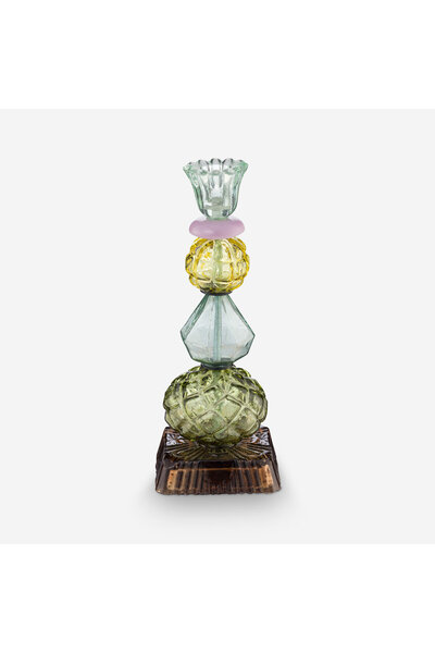 Pip Studio Lily & Lotus Yeşil Cam Şamdan 23,5 Cm