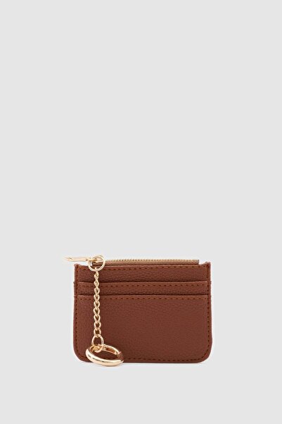 Shule Bags Nook Zippered Charm Card Holder Brown
