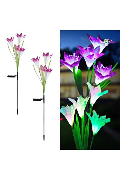 CumparaMisim Set 2 Lămpi Solare Decorative Tip Crini Mov cu LED M374-23, 70cm...