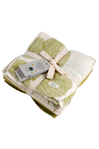 LULLABY PLANET Set de 4 museline din bumbac organic 65X65cm,