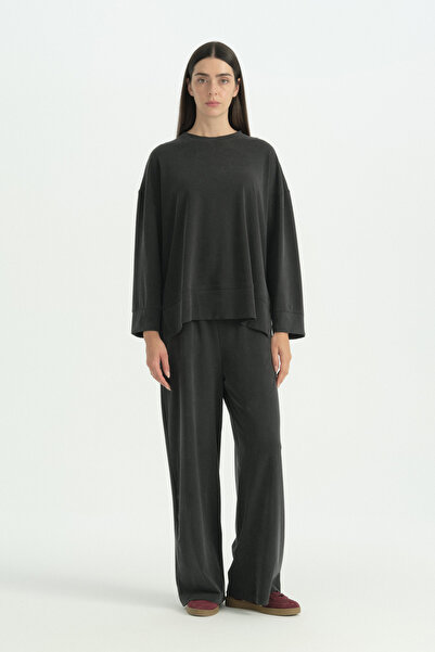 Nihan Side Slit Trousers Lyocell Suit - Black